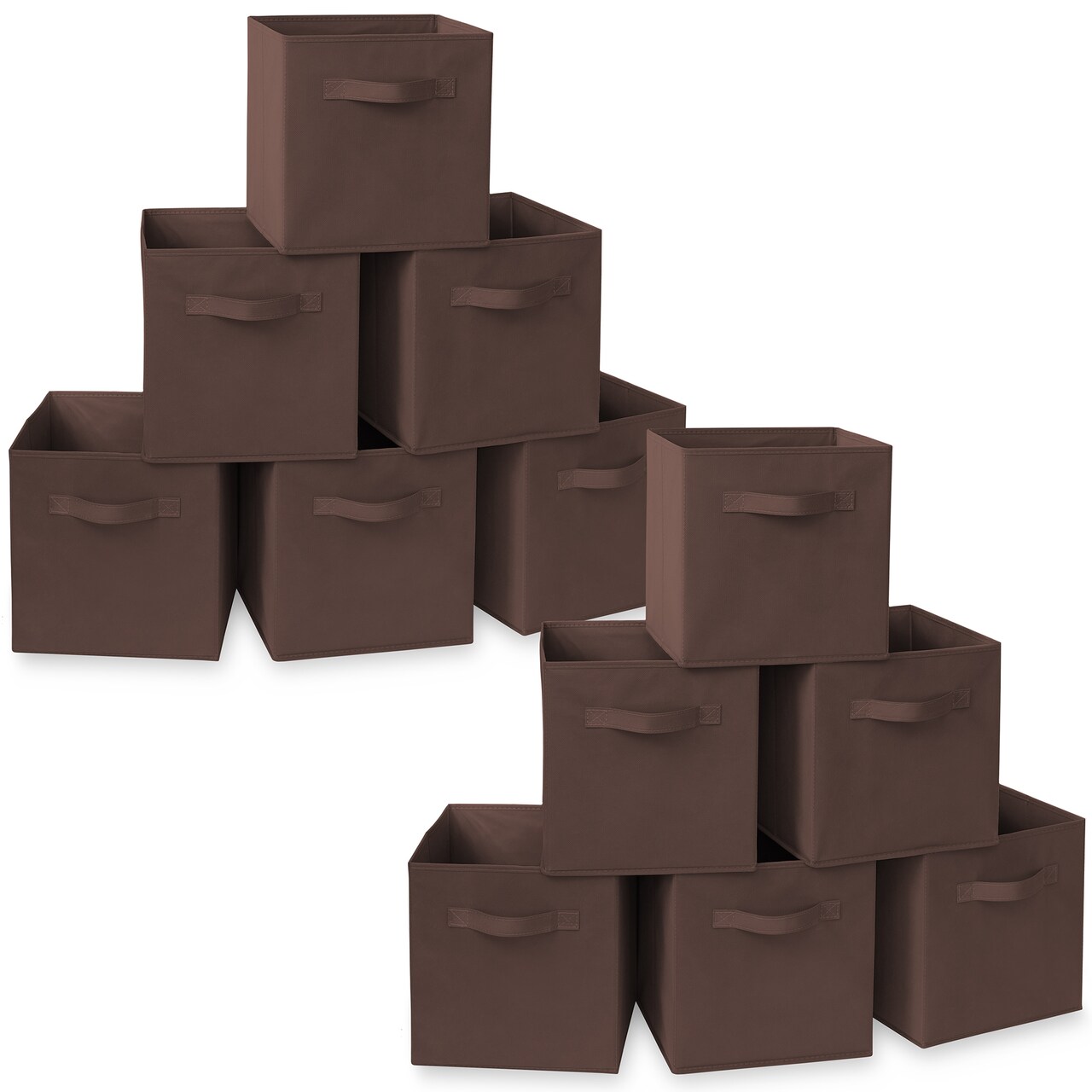 Casafield Set of 12 Collapsible Fabric Cube Storage Bins - 11" Foldable Cloth Baskets for Shelves, Cubby Organizers & More